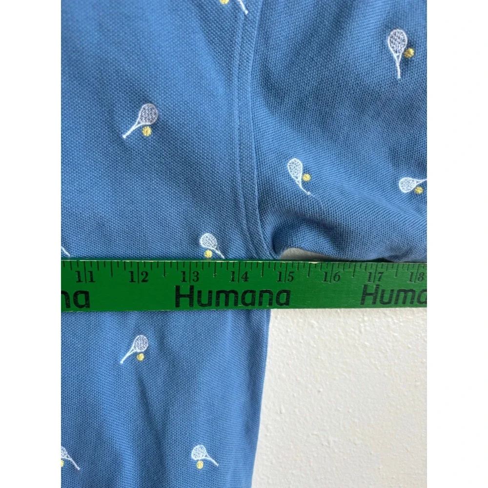 Hartstrings Kids Blue Tennis Print Short Sleeve Polo Shirt‎ Size 10